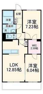 スウィートベル【3階】の間取り