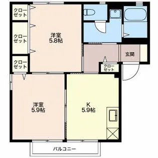 萩の里【201号室】の間取り