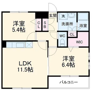 テグレビアンコ【101号室】の間取り