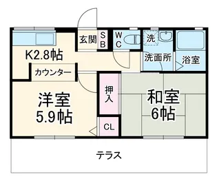 クロノス神木本町South【1階】の間取り