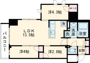 コンフォリア・リヴ板橋【14階】の間取り