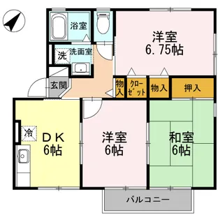 ハイカムールあすか B【101号室】の間取り