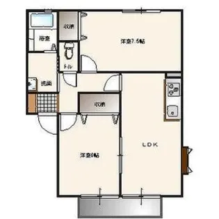 カーサピアチェーレ B棟【1階】の間取り