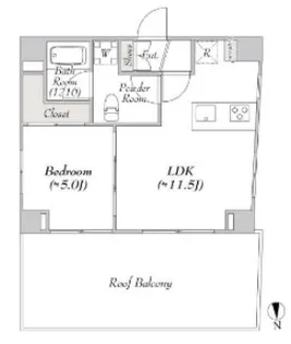 ミリアレジデンス長原【7階】の間取り