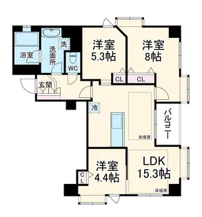 プリオーレ京都三条高倉【2階】の間取り