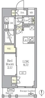 アジールコート王子【2階】の間取り
