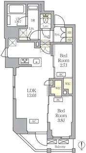 アジールコート王子【2階】の間取り