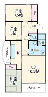明開ハイツA【2階】の間取り