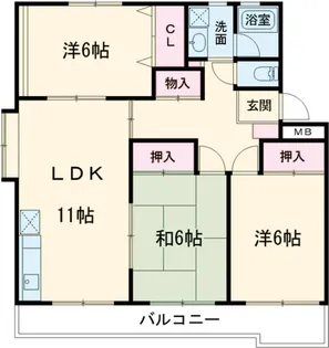 シティーコア大和【105号室】の間取り