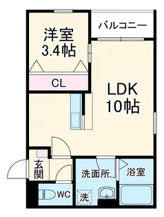 LECOCON四日市Ⅷ【3階】の間取り