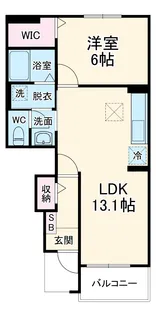 アロッジオニッコウⅡ【103号室】の間取り