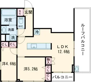 ルミーク雪谷【4階】の間取り