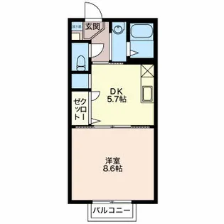ディアスちからB【2階】の間取り