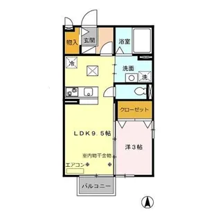 エクレール・シャンブル【1階】の間取り