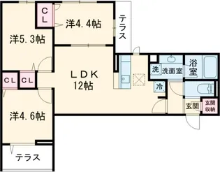 セレスティア岡本【3階】の間取り