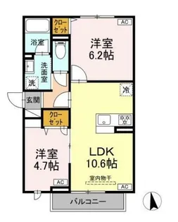 セレスティア岡本【2階】の間取り