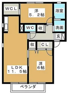 ニューフィールド【2階】の間取り