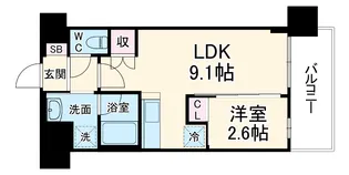 コンフォリア・リヴ淡路【4階】の間取り