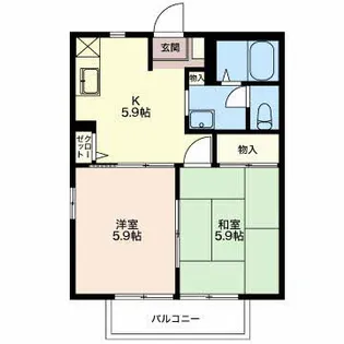 クレール八穂A【2階】の間取り