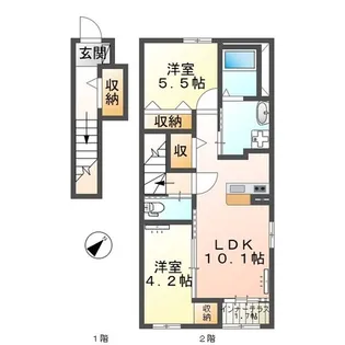 厚木市下川入新築アパート【201号室】の間取り