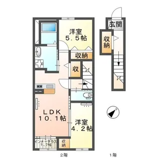 厚木市下川入新築アパート【202号室】の間取り