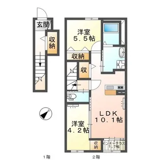 厚木市下川入新築アパート【203号室】の間取り