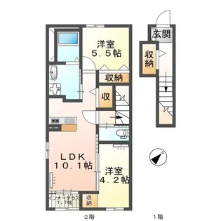 厚木市下川入新築アパート【205号室】の間取り