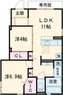 シャルモント勝竜寺【101号室】の間取り
