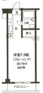 第1ヤマヤスビル【202号室】の間取り