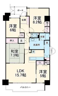パストラルハイム豊橋壱番館 901号室【901号室】の間取り