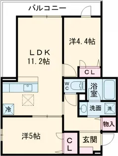 セレスティア細田A【1階】の間取り