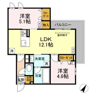 セレスティア細田A【3階】の間取り