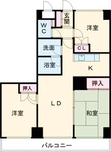 パークヒルズ宿郷【504号室】の間取り