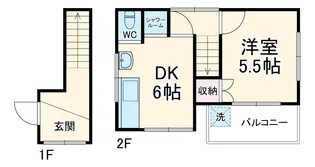 Rogie House 南4丁目【201号室】の間取り
