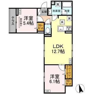 グラナーデ江戸川B【1階】の間取り