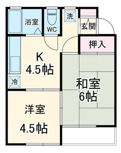 ファミールハイツC棟【1階】の間取り