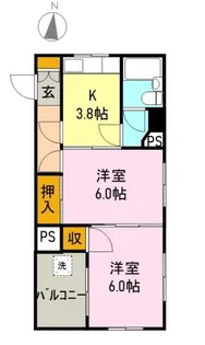 瓜島ビル【303号室】の間取り