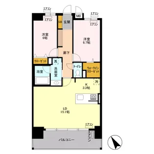 ロイヤルパークスリバーサイド【603号室】の間取り