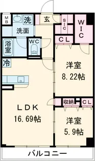 DAIWAグレイスメゾン二子玉川【4階】の間取り