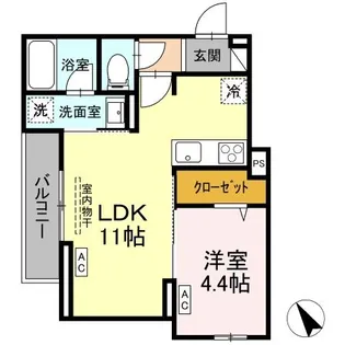 Asset−Court元横山町【1階】の間取り