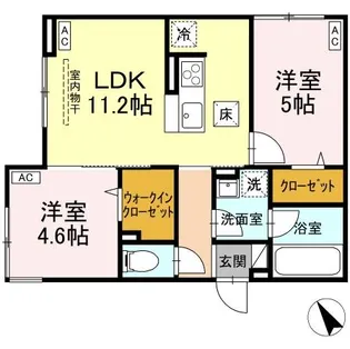 Asset-Court元横山町【101号室】の間取り