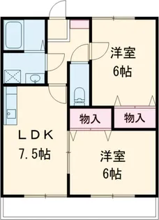 ムゲンハイツ若草A【2階】の間取り