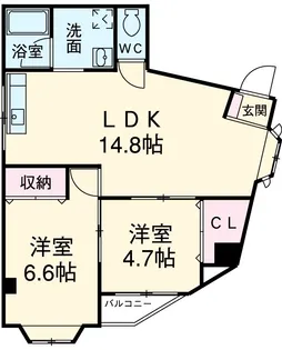 まつ葉ビル【401号室】の間取り
