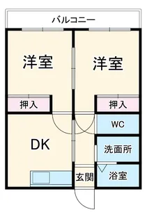 コーポサンシャイン【2-D号室】の間取り
