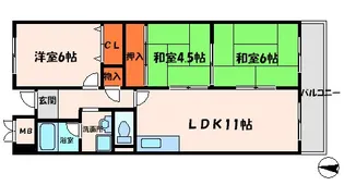 アドラブールウエスト【2階】の間取り
