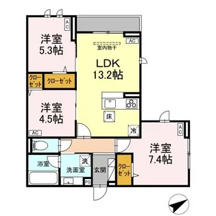 Calme Ville【1階】の間取り