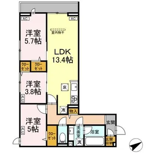 Calme Ville【1階】の間取り