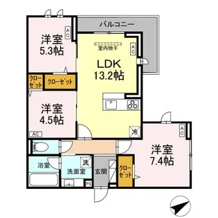 Calme Ville【2階】の間取り