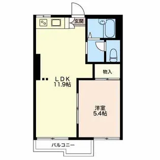 フローラ片浜【1階】の間取り