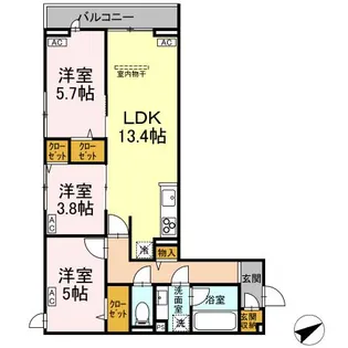 Calme Ville【3階】の間取り